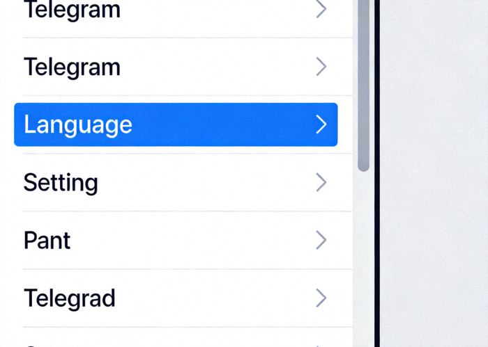 Telegram 设置侧边栏截图，高亮显示 Language 语言选项