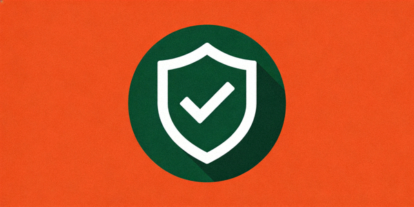 一个带有绿色对勾的安全盾牌图标，象征软件安全